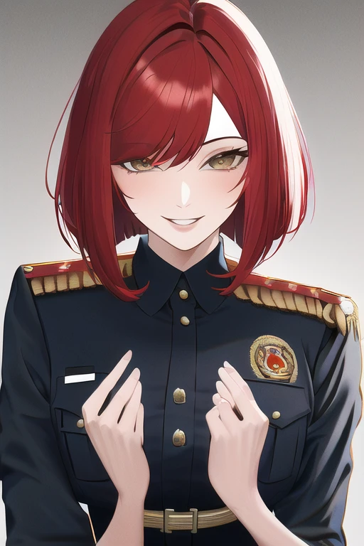 [NovelAI] police uniform bob hair woman laugh Masterpiece [Illustration]
